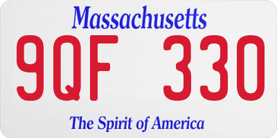 MA license plate 9QF330