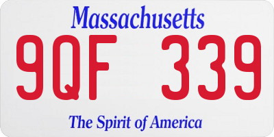 MA license plate 9QF339