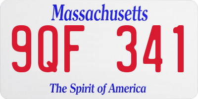 MA license plate 9QF341