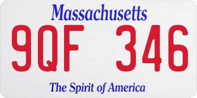 MA license plate 9QF346
