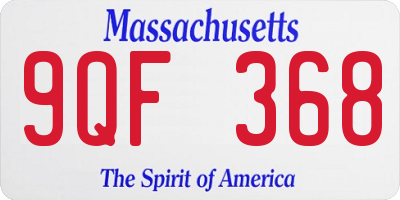 MA license plate 9QF368