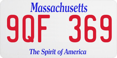 MA license plate 9QF369