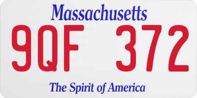 MA license plate 9QF372