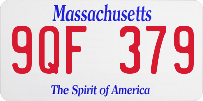 MA license plate 9QF379