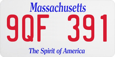 MA license plate 9QF391