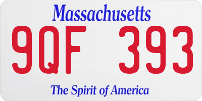 MA license plate 9QF393