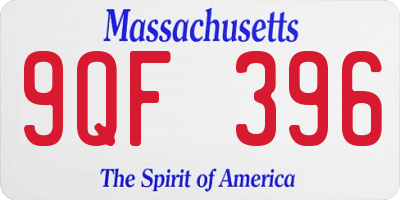 MA license plate 9QF396
