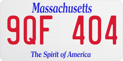 MA license plate 9QF404