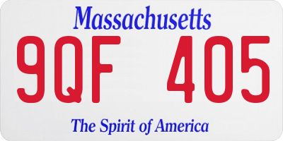 MA license plate 9QF405