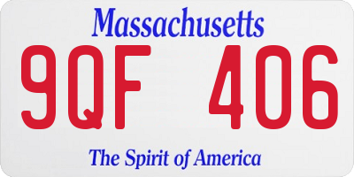 MA license plate 9QF406