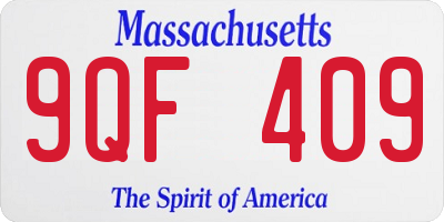 MA license plate 9QF409