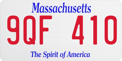 MA license plate 9QF410