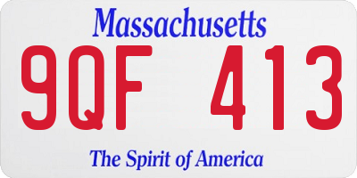 MA license plate 9QF413