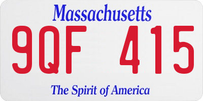 MA license plate 9QF415