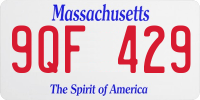 MA license plate 9QF429