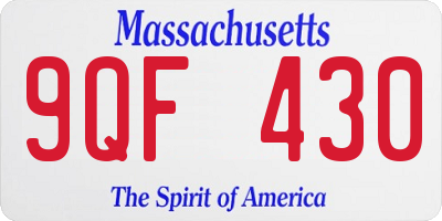 MA license plate 9QF430