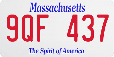 MA license plate 9QF437
