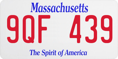 MA license plate 9QF439