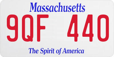 MA license plate 9QF440