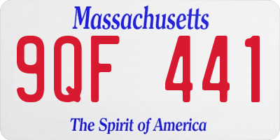 MA license plate 9QF441