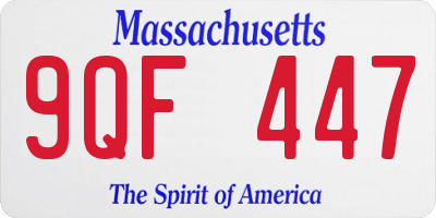 MA license plate 9QF447
