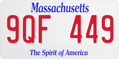 MA license plate 9QF449