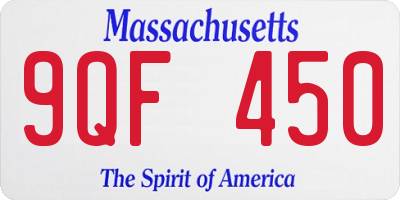 MA license plate 9QF450