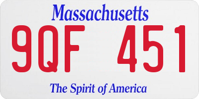 MA license plate 9QF451