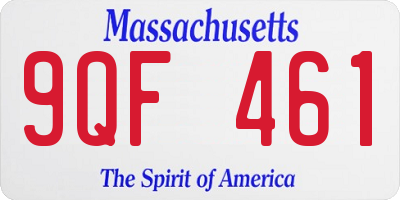 MA license plate 9QF461