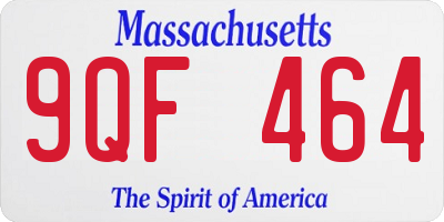 MA license plate 9QF464