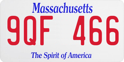 MA license plate 9QF466