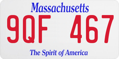 MA license plate 9QF467