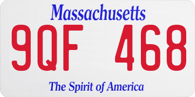 MA license plate 9QF468