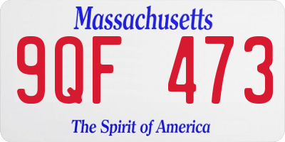 MA license plate 9QF473