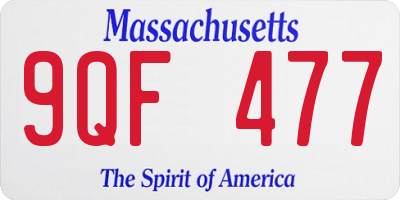 MA license plate 9QF477