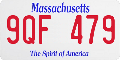 MA license plate 9QF479