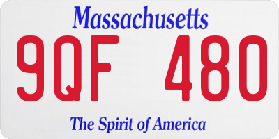 MA license plate 9QF480