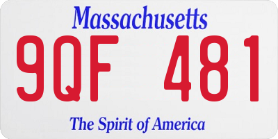 MA license plate 9QF481