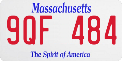 MA license plate 9QF484