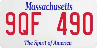 MA license plate 9QF490