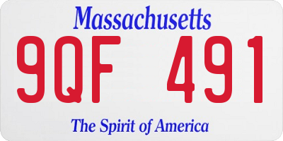 MA license plate 9QF491