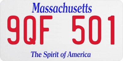 MA license plate 9QF501