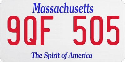 MA license plate 9QF505
