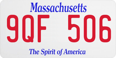 MA license plate 9QF506