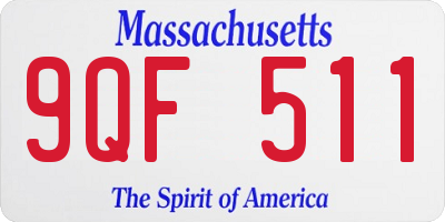 MA license plate 9QF511
