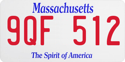 MA license plate 9QF512