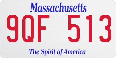 MA license plate 9QF513