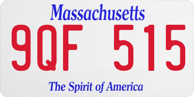 MA license plate 9QF515