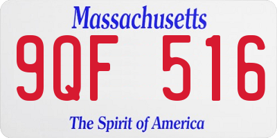 MA license plate 9QF516