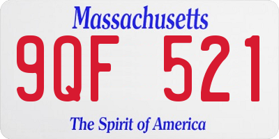 MA license plate 9QF521